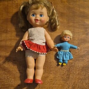 Adorable Doll Set with Red and Blue Outfits